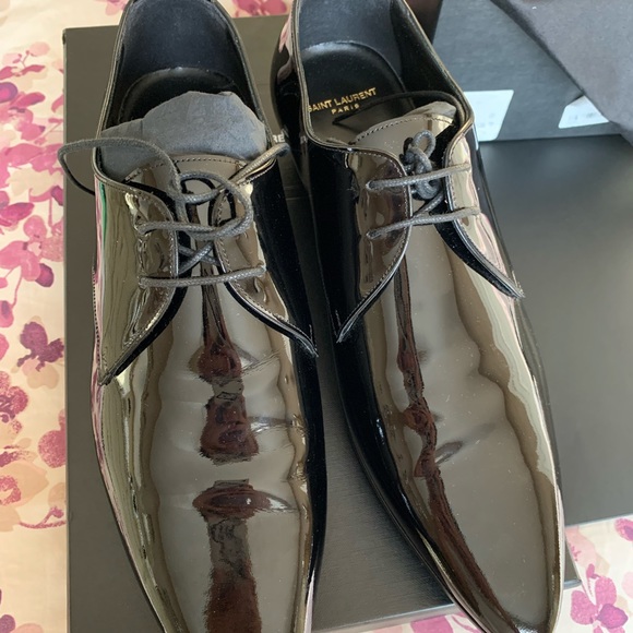 SOLD YSL Saint Laurent Mens Derby Dress Shoes - Picture 6 of 11